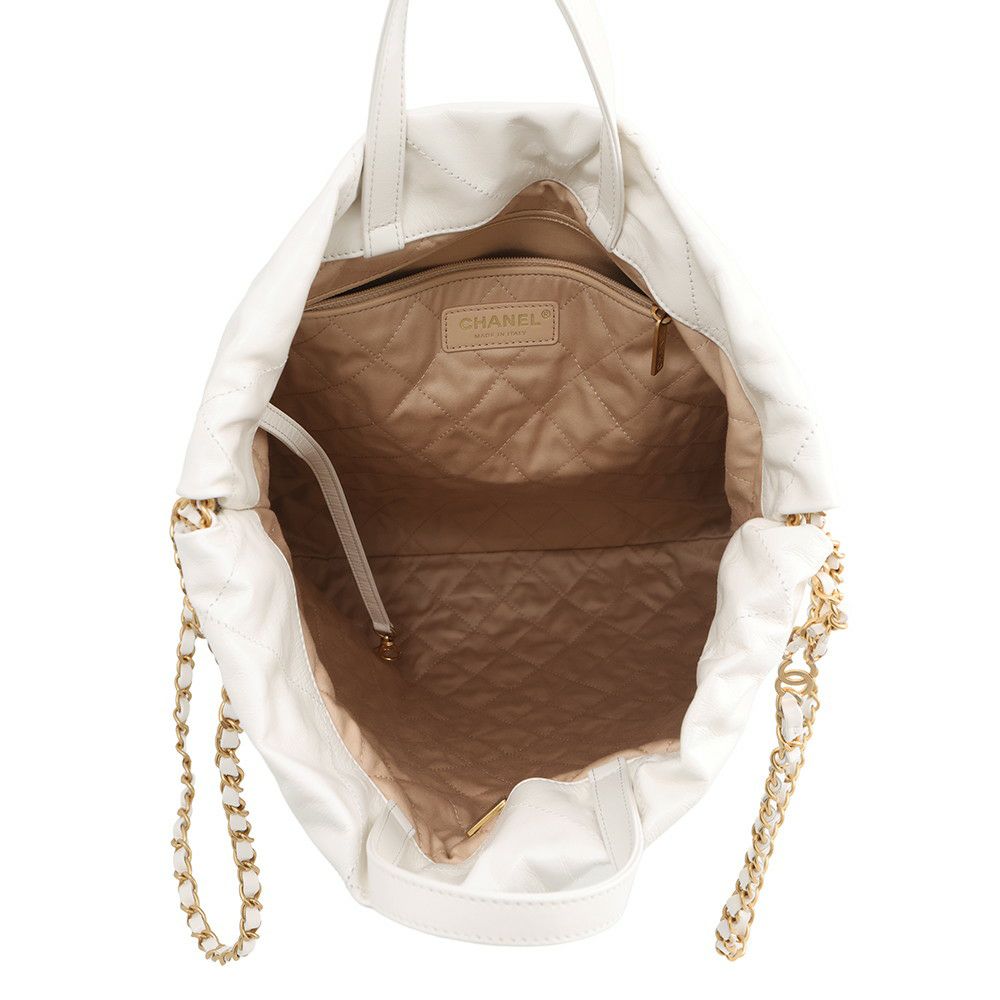 シャネル リュック シャネル22 ラージ レザー AS3313 CHANEL バックパック バッグ 白
