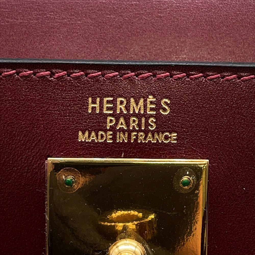 エルメス ハンドバッグ ケリー32 内縫いルージュアッシュ/ゴールド金具 ボックスカーフ □E刻印 ２wayショルダー