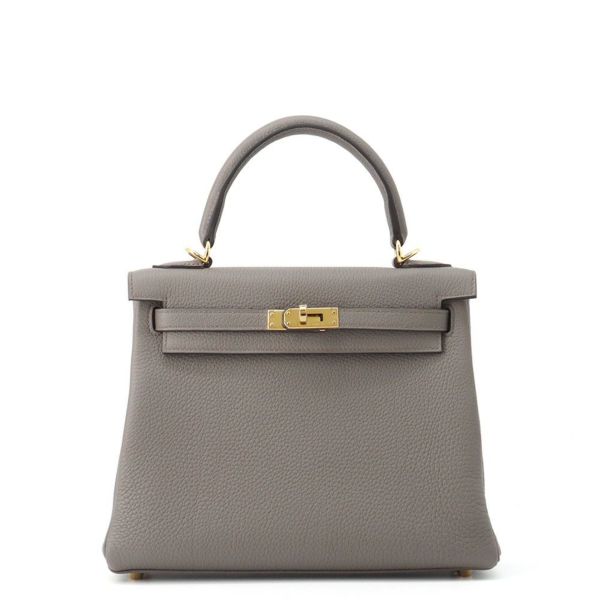 エルメス ハンドバッグ ケリー25 内縫い エタン/ゴールド金具 トゴ K刻印 ２wayショルダー