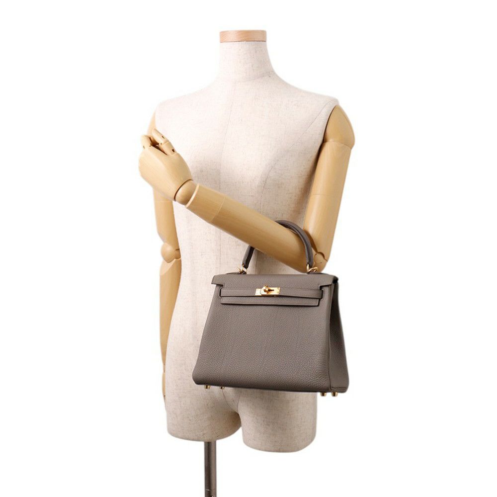 エルメス ハンドバッグ ケリー25 内縫い エタン/ゴールド金具 トゴ K刻印 ２wayショルダー