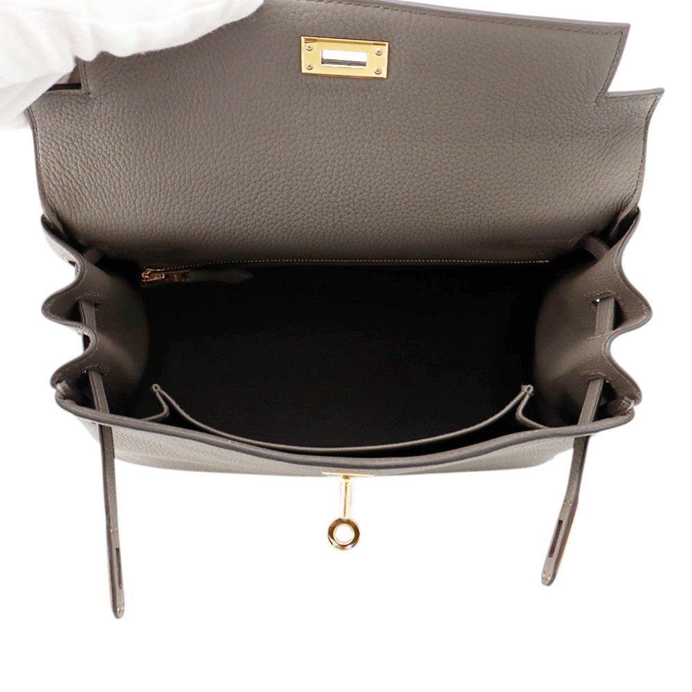 エルメス ハンドバッグ ケリー25 内縫い エタン/ゴールド金具 トゴ K刻印 ２wayショルダー