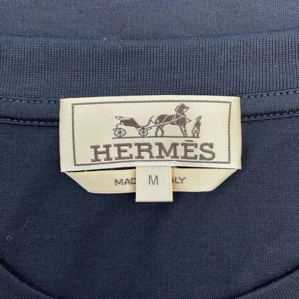 エルメス Tシャツ スーパーH Super コットン メンズサイズM HERMES トップス 黒