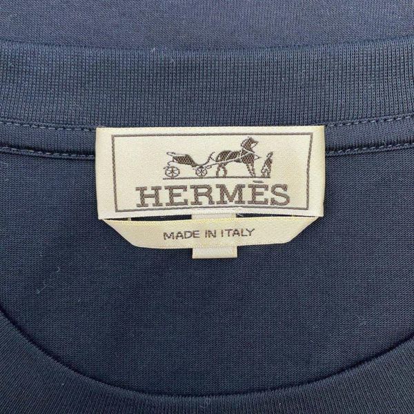 エルメス Tシャツ スーパーH Super コットン メンズサイズM HERMES トップス 黒