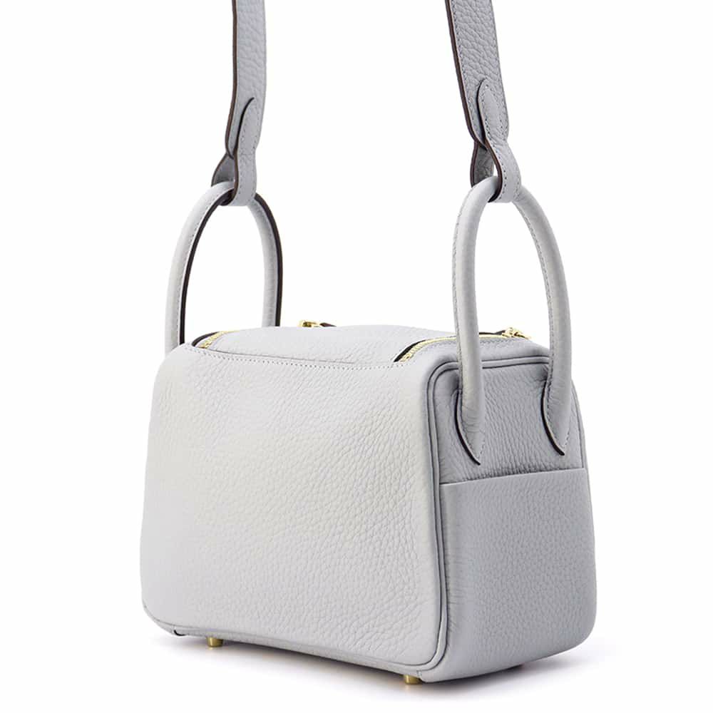 エルメス リンディ ミニ ブルーグラシエ/シルバー金具 トリヨンクレマンス W刻印 2wayショルダー