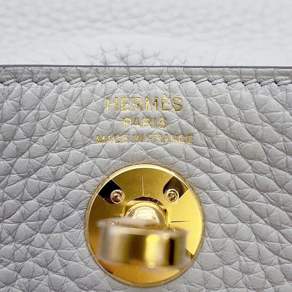 エルメス リンディ ミニ ブルーグラシエ/シルバー金具 トリヨンクレマンス W刻印 2wayショルダー