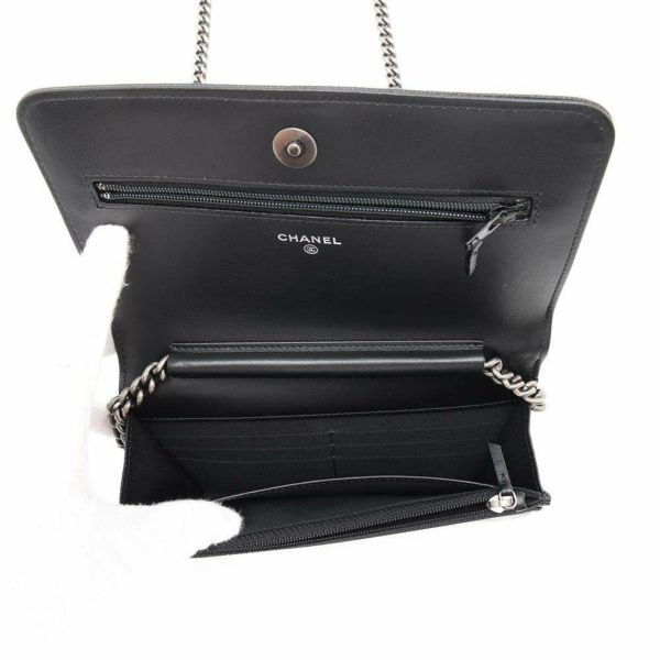 シャネル チェーンウォレット ボーイシャネル マトラッセ ココマーク キャビアスキン AP1117 CHANEL 黒