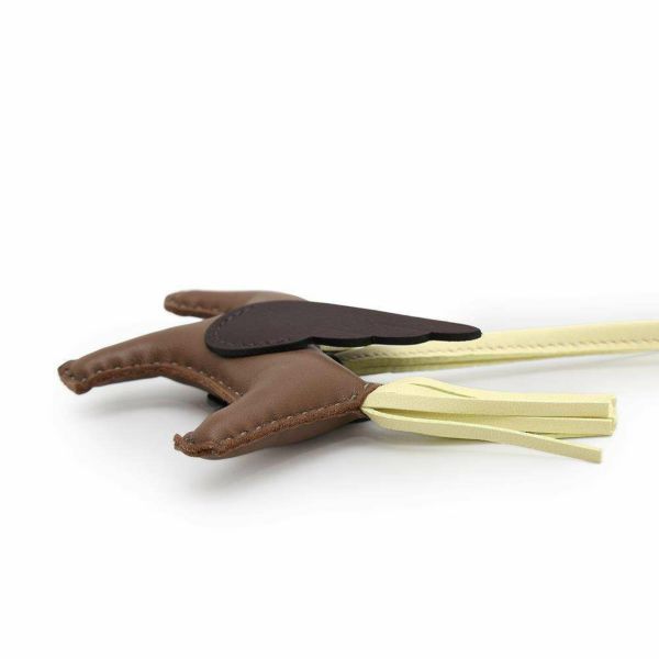 エルメス バッグチャーム ロデオPM ペガサス エトゥープ/ルージュセリエ/ジョーヌミルトン ラムスキン B刻印