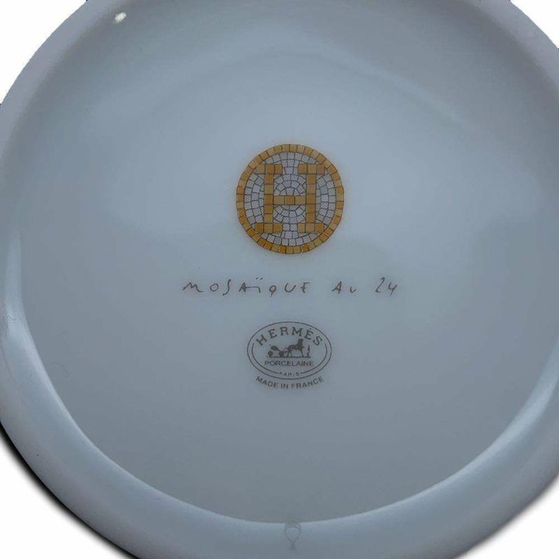 エルメス ティーカップ・ソーサー モザイク ヴァンキャトル 2客セット 160ml HERMES 食器 ギフト ポーセリン 白