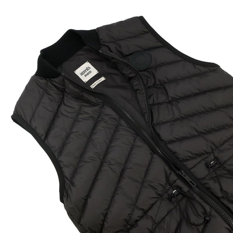 エルメス ダウンベスト クルードセル パッチ付き レディースサイズ34 HERMES アウター 黒