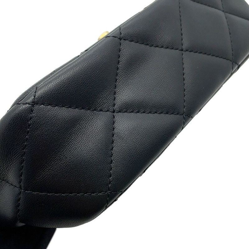 シャネル チェーンショルダーバッグ ミニマトラッセ フェイクパール ラムスキン AS2855 CHANEL バッグ 2ｗay 黒