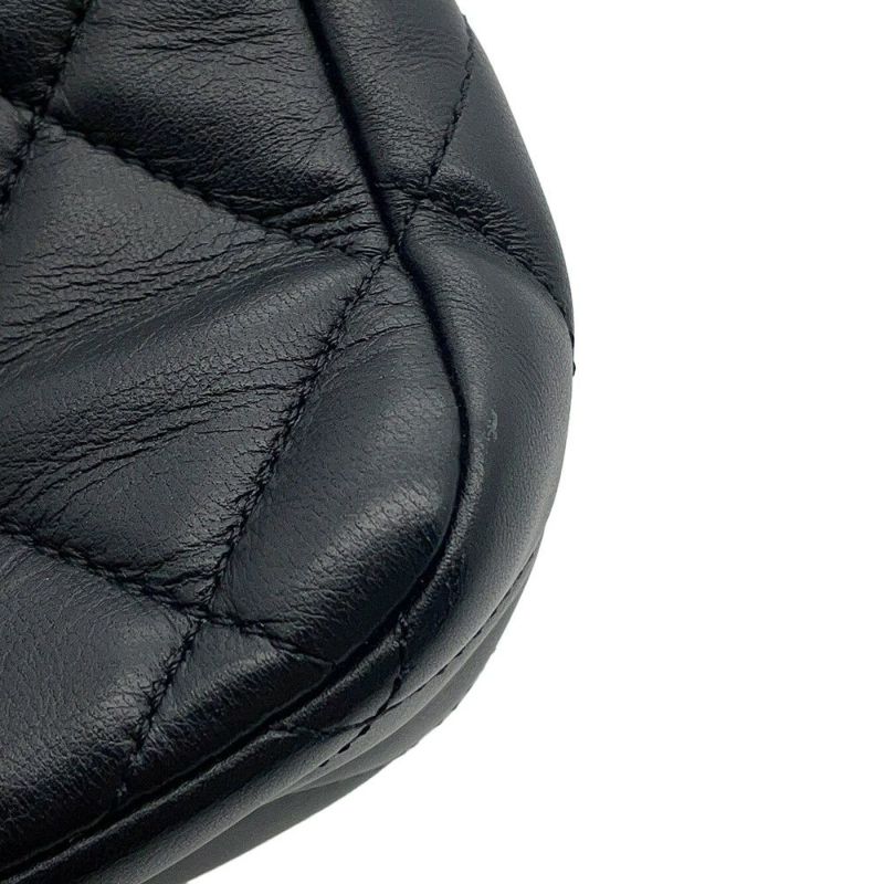 シャネル チェーンショルダーバッグ ミニマトラッセ フェイクパール ラムスキン AS2855 CHANEL バッグ 2ｗay 黒
