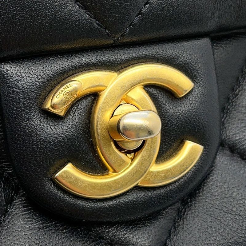 シャネル チェーンショルダーバッグ ミニマトラッセ フェイクパール ラムスキン AS2855 CHANEL バッグ 2ｗay 黒