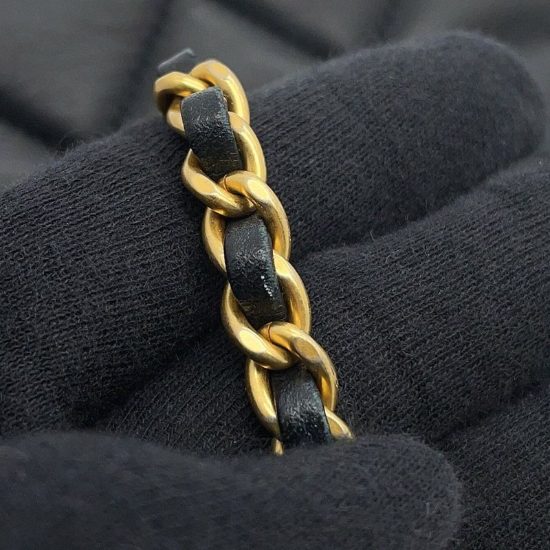 シャネル チェーンショルダーバッグ ミニマトラッセ フェイクパール ラムスキン AS2855 CHANEL バッグ 2ｗay 黒