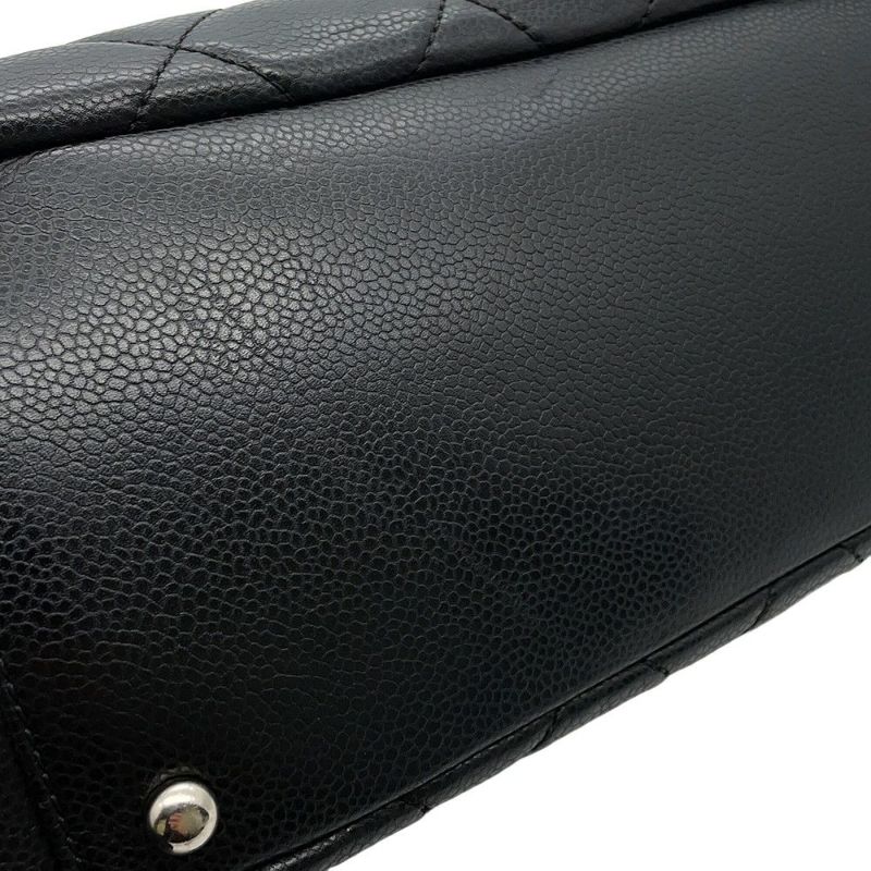 シャネル トートバッグ マトラッセ ココマーク ダブルチェーン キャビアスキン A67294 CHANEL ショルダーバッグ 黒