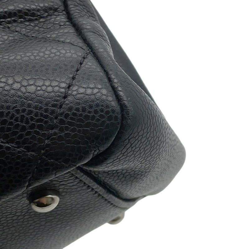 シャネル トートバッグ マトラッセ ココマーク ダブルチェーン キャビアスキン A67294 CHANEL ショルダーバッグ 黒