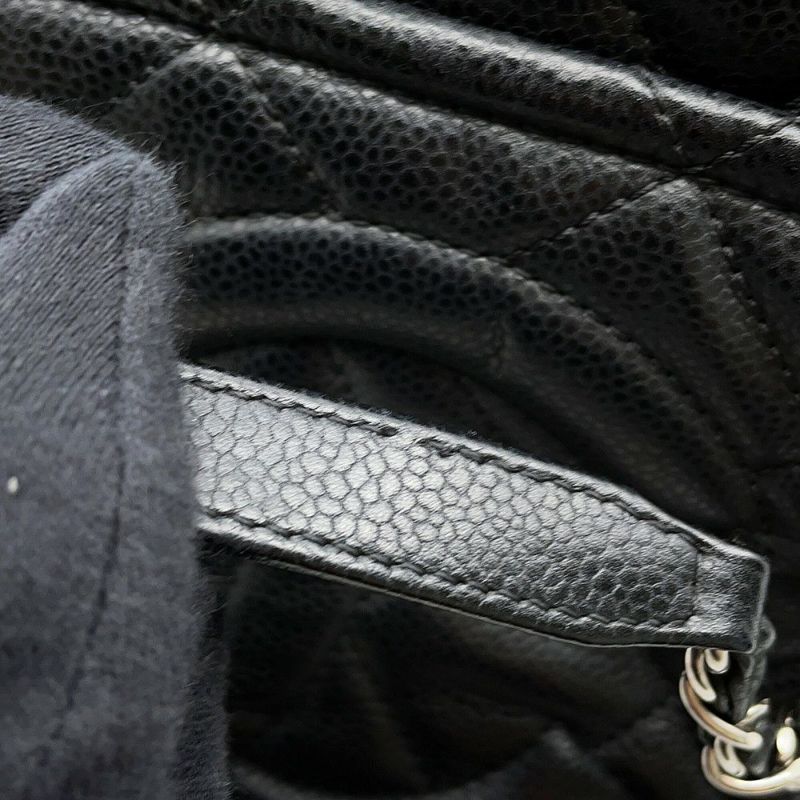 シャネル トートバッグ マトラッセ ココマーク ダブルチェーン キャビアスキン A67294 CHANEL ショルダーバッグ 黒