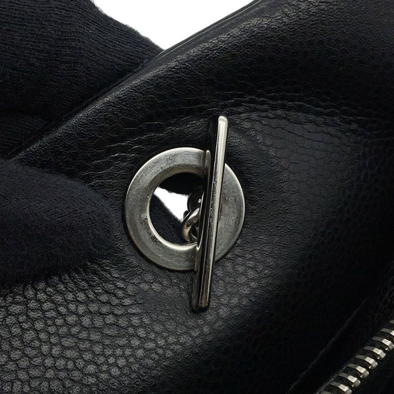 シャネル トートバッグ マトラッセ ココマーク ダブルチェーン キャビアスキン A67294 CHANEL ショルダーバッグ 黒