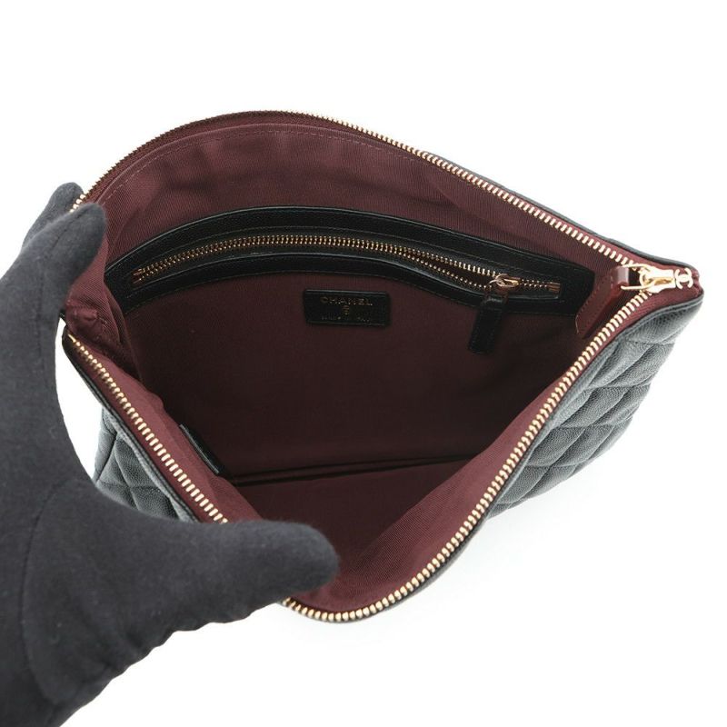 シャネル クラッチバッグ マトラッセ ココマーク キャビアスキン A82545 CHANEL 黒