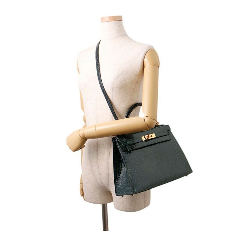 エルメス ハンドバッグ ケリー28 外縫い ヴェールシプレ/ゴールド金具 ポロサスマット B刻印 ２wayショルダー