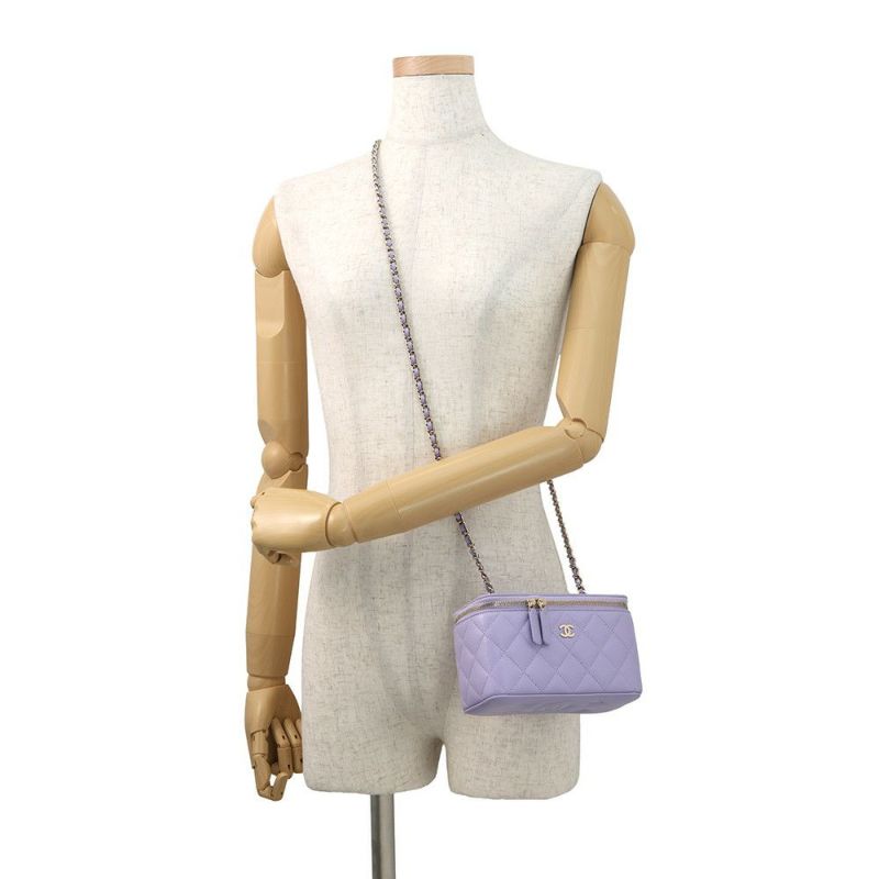 シャネル チェーンショルダーバッグ バニティケース ココマーク マトラッセ キャビアスキン AP1341 CHANEL バッグ