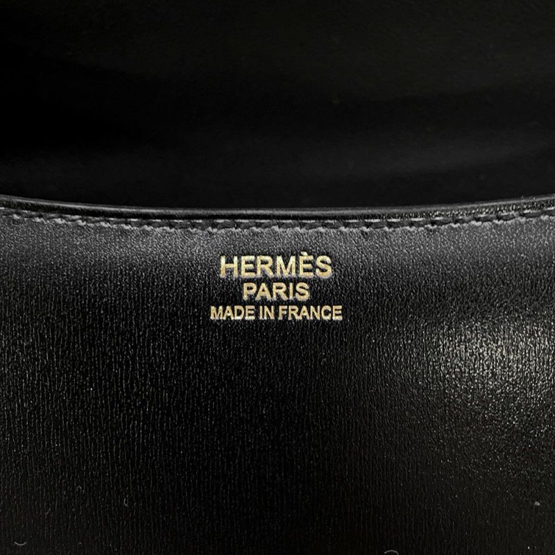 エルメス ショルダーバッグ コンスタンス24 ミロワール ブラック/ゴールド金具 ボックスカーフ B刻印 黒