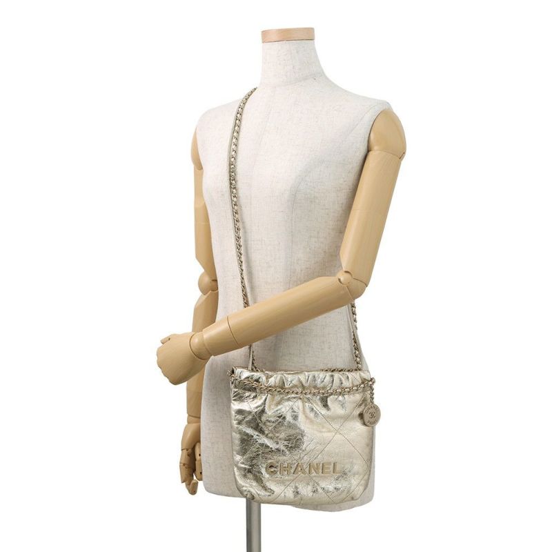 シャネル ハンドバッグ CHANEL 22 ミニ ココマーク メタリックカーフレザー AS3980 CHANEL 2way