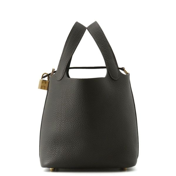 エルメス ハンドバッグ ピコタンロックPM ダークブロンズ/ゴールド金具 トリヨンクレマンス K刻印