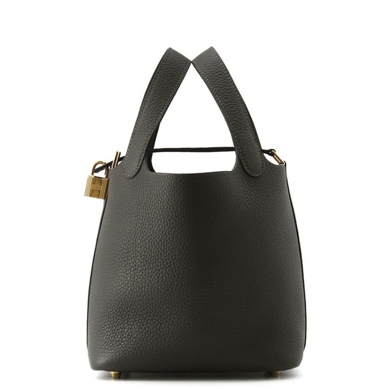 エルメス ハンドバッグ ピコタンロックPM ダークブロンズ/ゴールド金具 トリヨンクレマンス K刻印