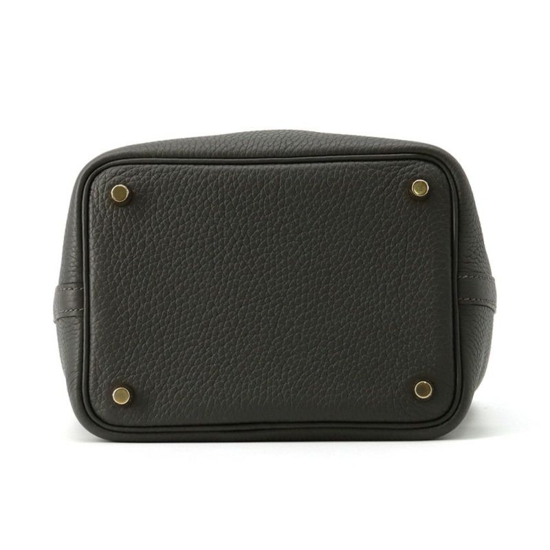 エルメス ハンドバッグ ピコタンロックPM ダークブロンズ/ゴールド金具 トリヨンクレマンス K刻印