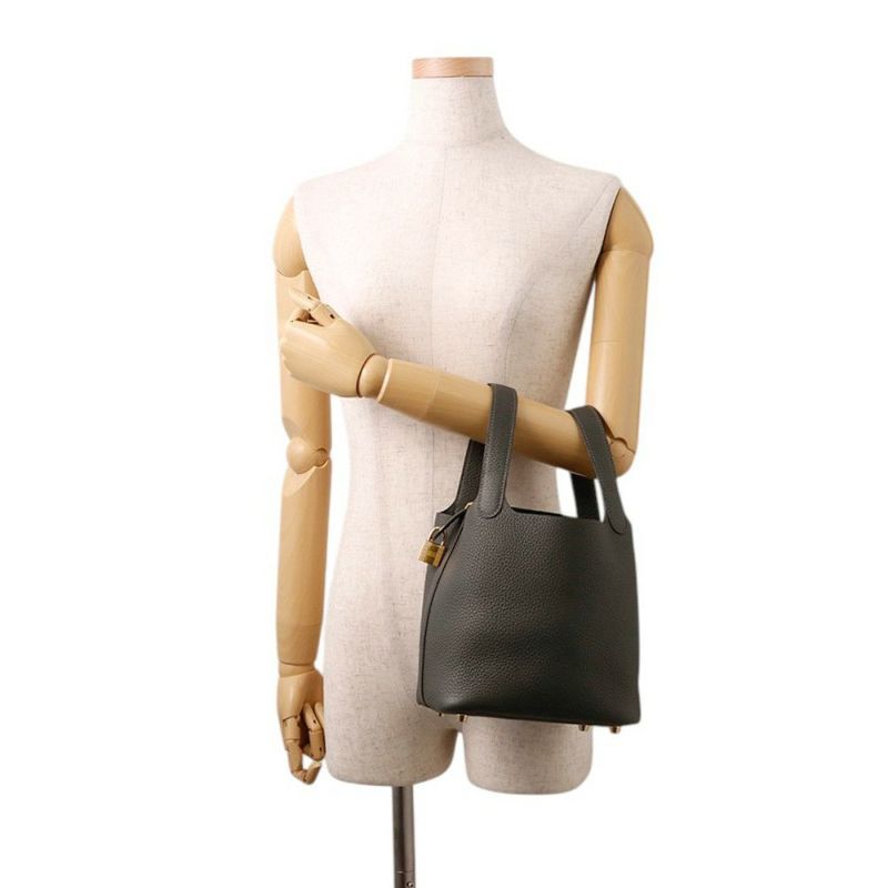 エルメス ハンドバッグ ピコタンロックPM ダークブロンズ/ゴールド金具 トリヨンクレマンス K刻印