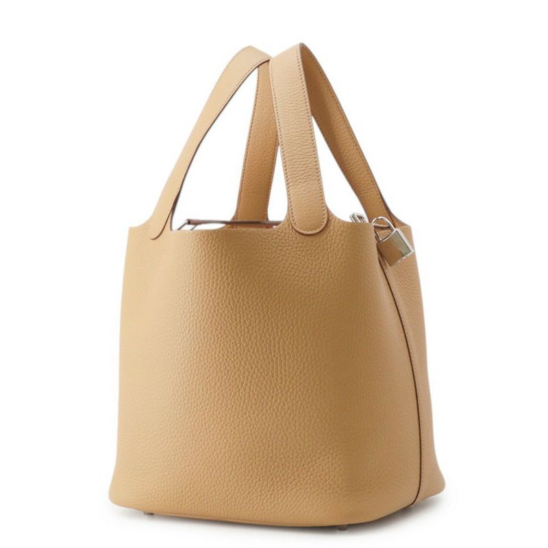 エルメス ハンドバッグ ピコタンロックMM ビスキュイ/シルバー金具 トリヨンクレマンス K刻印