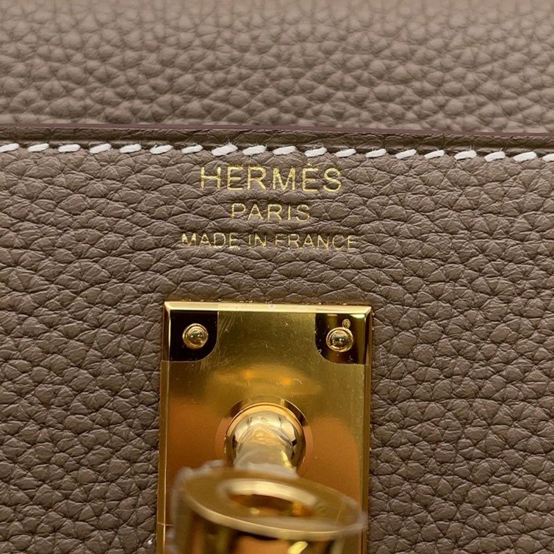 エルメス ハンドバッグ ケリー25 内縫い エトゥープ/ゴールド金具 トゴ B刻印 ２wayショルダー