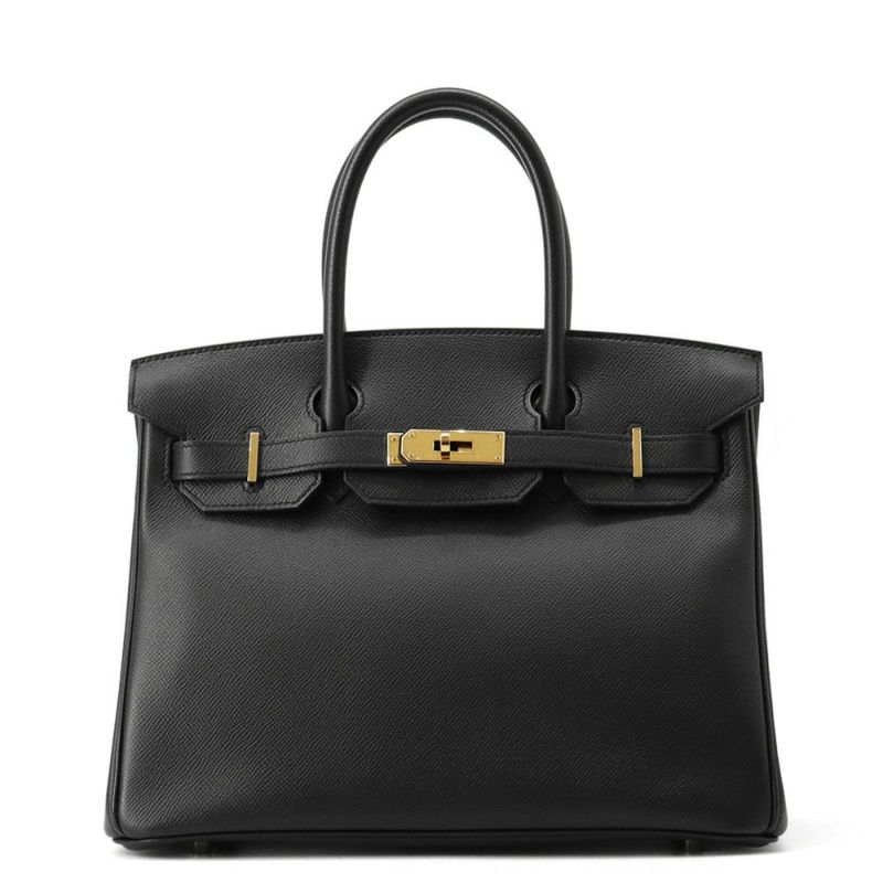 エルメス バーキン30 ブラック/ゴールド金具 エプソン D刻印 HERMES Birkin ハンドバッグ 黒