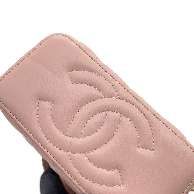 シャネル チェーンショルダーバッグ バニティ ココマーク カメリア マトラッセ ラムスキン AP3301 CHANEL
