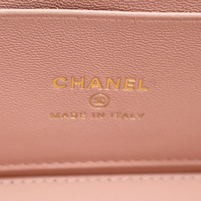 シャネル チェーンショルダーバッグ バニティ ココマーク カメリア マトラッセ ラムスキン AP3301 CHANEL