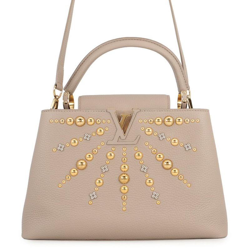 ルイヴィトン ハンドバッグ レザー カプシーヌ MM LOUIS VUITTON ヴィトン バッグ 2way ショルダーバッグ スタッズ