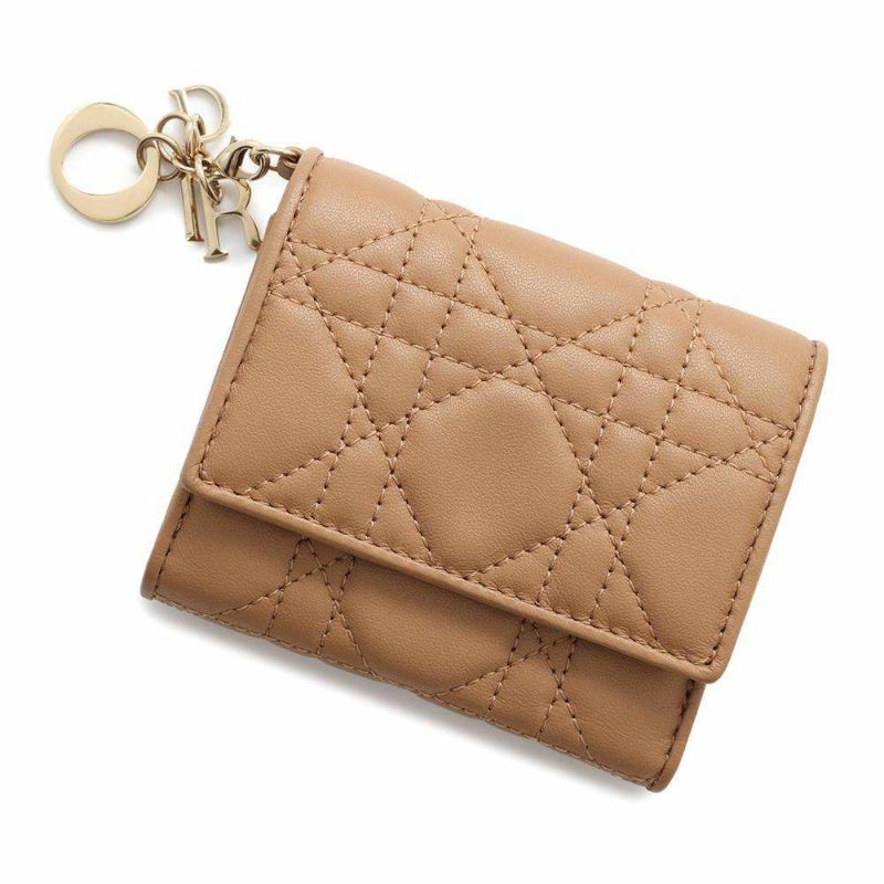 クリスチャン・ディオール 三つ折り財布 レディディオール ロータスウォレット カナージュ S0181ONMJ