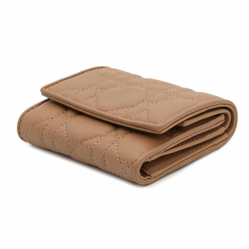 クリスチャン・ディオール 三つ折り財布 レディディオール ロータスウォレット カナージュ S0181ONMJ