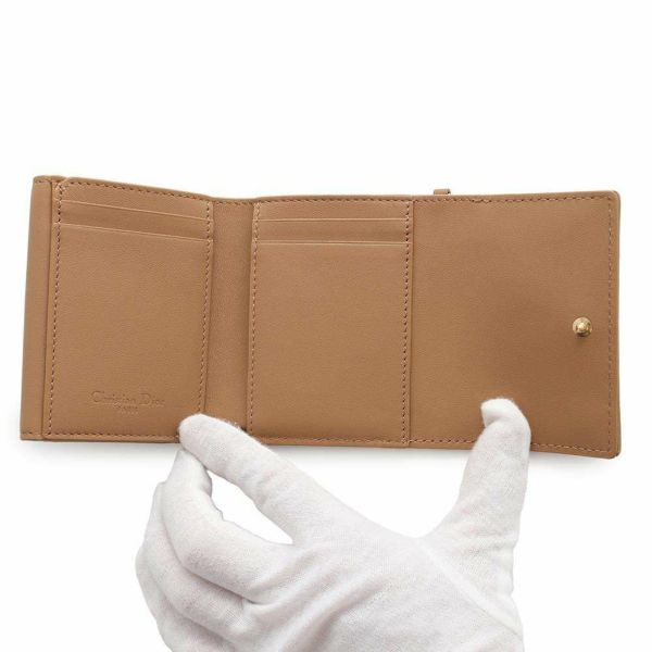 クリスチャン・ディオール 三つ折り財布 レディディオール ロータスウォレット カナージュ S0181ONMJ