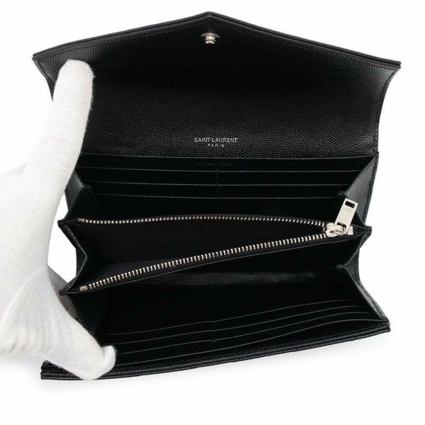 サンローランパリ 長財布 モノグラム ラージ キルティング フラップウォレット 372264 SAINT LAURENT PARIS 黒
