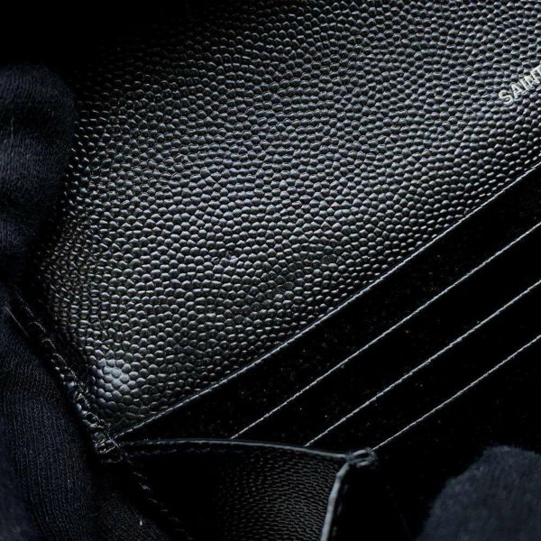 サンローランパリ 長財布 モノグラム ラージ キルティング フラップウォレット 372264 SAINT LAURENT PARIS 黒