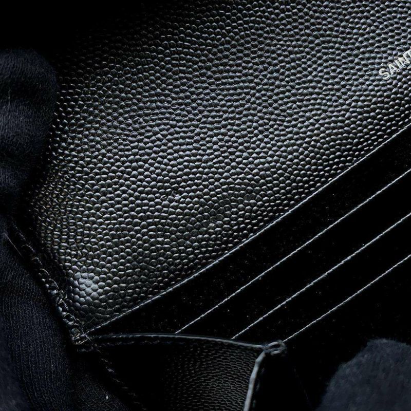 サンローランパリ 長財布 モノグラム ラージ キルティング フラップウォレット 372264 SAINT LAURENT PARIS 黒