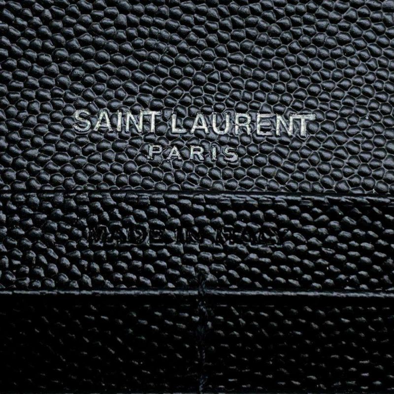 サンローランパリ 長財布 モノグラム ラージ キルティング フラップウォレット 372264 SAINT LAURENT PARIS 黒