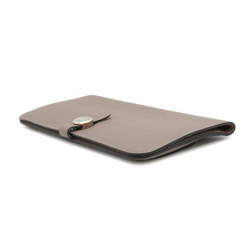 エルメス 長財布 ドゴンロング ヴェルソ グリアスファルト/エトゥープ/シルバー金具 トゴ A刻印 財布