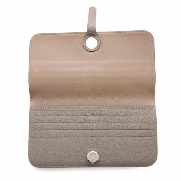 エルメス 長財布 ドゴンロング ヴェルソ グリアスファルト/エトゥープ/シルバー金具 トゴ A刻印 財布