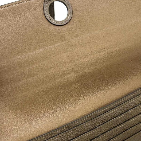 エルメス 長財布 ドゴンロング ヴェルソ グリアスファルト/エトゥープ/シルバー金具 トゴ A刻印 財布