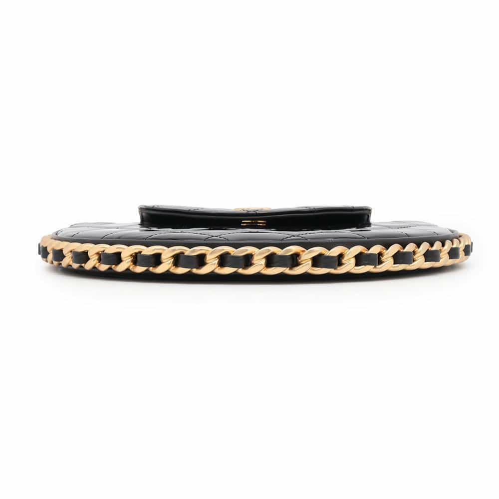 シャネル ハンドバッグ マトラッセ ココマーク ハンドクラッチ エナメル AP3585 CHANEL 黒