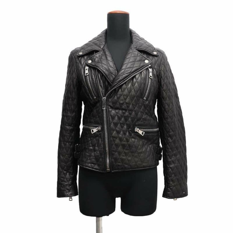 グッチ ライダースジャケット ラムレザー レディースサイズ38 543604 GUCCI アウター 黒