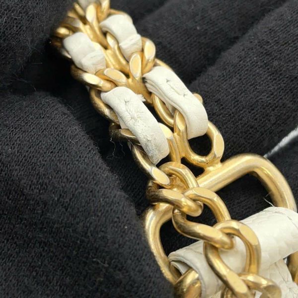 シャネル チェーンショルダーバッグ ココマーク マトラッセ コインモチーフ キャビアスキン AS2528 CHANEL 白