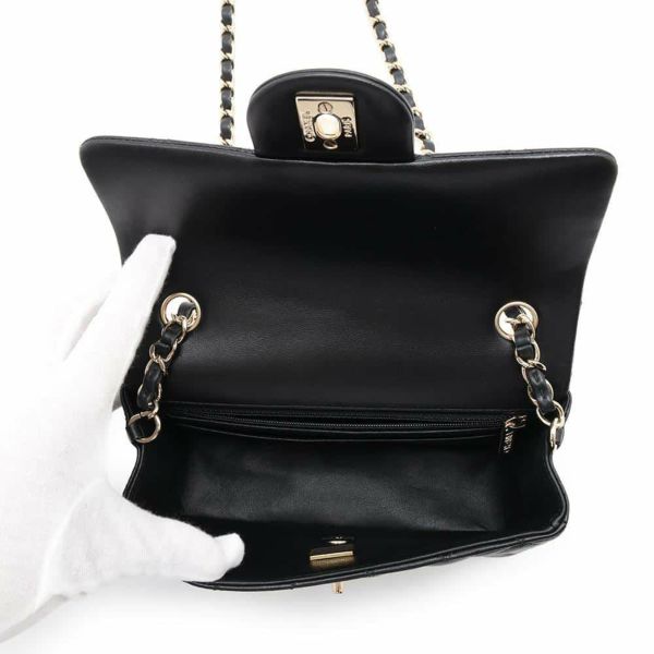 シャネル チェーンショルダーバッグ ココマーク マトラッセ ラムスキン A69900 CHANEL ミニ フラップ 黒